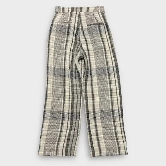 Reformation Vesta Linen Plaid Pant Chelsea Size 4 - Picture 3 of 8